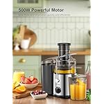 QCen Juicer Machine, 500W Centrifugal Juicer Extractor with 3” Wide Mouth Feed Chute for Fruits & Vegetables, Easy to Clean, Stainless Steel, BPA-Free - Image 5