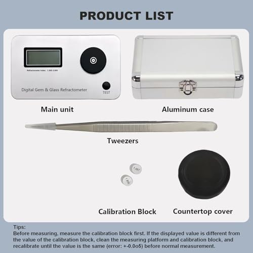 Gemstone Refractometer – Professional Digital Gem Tester for Jewelry, Gemstone, Ruby, Jadeite, Sapphire, Diamond, and Lab Use