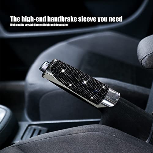 Yonwait 1 Pc Bling Car Handbrake Cover, Car Handbrake Shell With Diamond, Universal Hand Brake Protector, Pull Handle Cover Modification, Car Interior Styling Accessories (Black) #TOP5