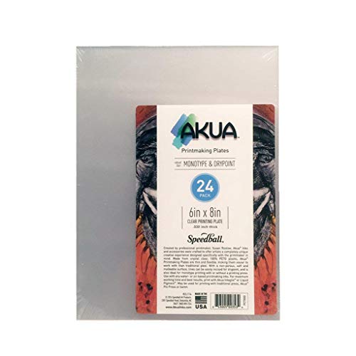 Akua Printmaking Plate, 6-Inch x 8-Inch, 24-Pack, Clear
