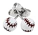 Best Wing Jewelry "Tiny Baseball" Stud Stainless Steel Post Earrings