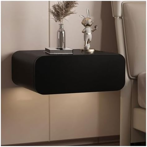 Minimalist Wood Floating Bedside Table - Light Luxury Hanging Nightstand with Small Storage, Perfect for Living Room and Any Room Décor.