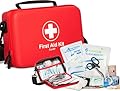 Premium First Aid Kit Travel, Waterproof with Shoulder Straps for Easy Carry - Ideal for Home, Car, and On-The-Go Emergencies