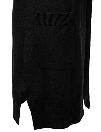 Jj Perfection Womens Light Weight Long Sleeve Open Front Long Cardigan Black M #TOP3