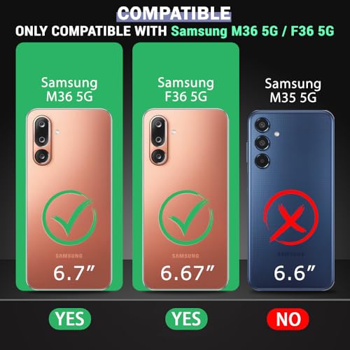Image of TheGiftKart Crystal Clear Back Cover Case for Samsung Galaxy M36 5G / F36 5G | Shock Proof 360 Protection | Hard Clear Back Cover Case for Samsung Galaxy M36 / F36 5G (PC & TPU, Transparent Bumper)