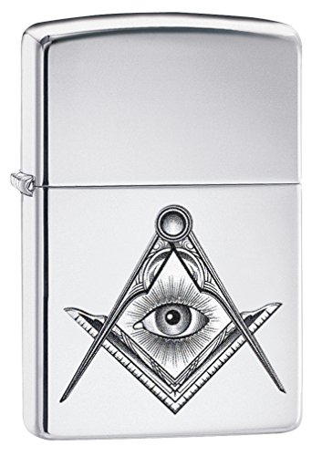 Encendedor Zippo Masonic Compass and Square Cromo miniatura 1