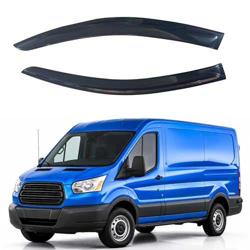 Image of IG Window Visors Fit for 2014-2026 Ford Transit, Out-Channel Rain Guards Vent Wind Deflectors 2PC, Truck Accessories for 14-26 Transit (High Roof & Medium Roof Only)