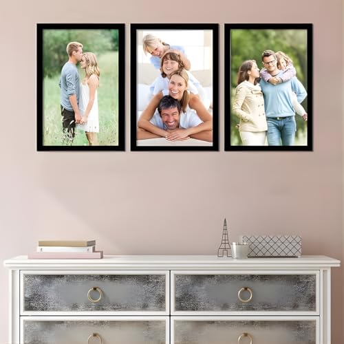 Image of Blank A4 Photo Frame - Black Picture Frames for Wall Decor and Table Top - Premium Synthetic Wood Frames with Acrylic Glass for Certificates, Documents and Home Decoration (Pack-4)