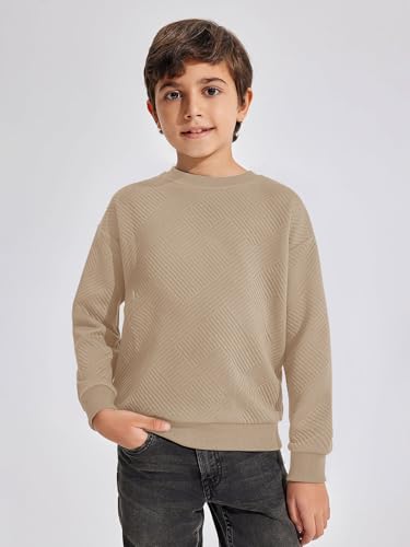 Haloumoning Boys Geometric Texture Sweatshirts Fashion Crewneck Long Sleeve Pullover Shirts 5-14 Years2