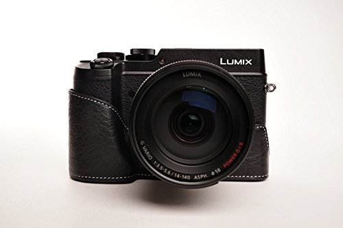 Handmade Genuine Real Leather Half Camera Case Bag Cover For Panasonic Gx8 Black Bottom Opening Version #TOP2