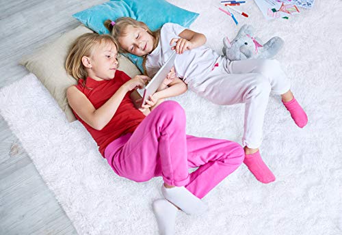 Beglad Soft Fluffy Area Rug Modern Shaggy Bedroom Rugs For Kids Room Extra Comfy Nursery Rug Floor Carpets Boys Girls Fuzzy Shag Fur Home Decor Rug, 4 Ft X 5.3 Ft, White #TOP6