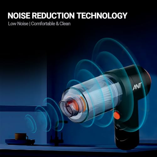 Image of Ant 4 in 1 Wireless Handheld Vacuum Cleaner, 4000Pa High Suction Power, Twin Turbine Motors, Portable Small Cordless Vacuum Cleaner Air Duster for Home Car and Office DB 22, Black