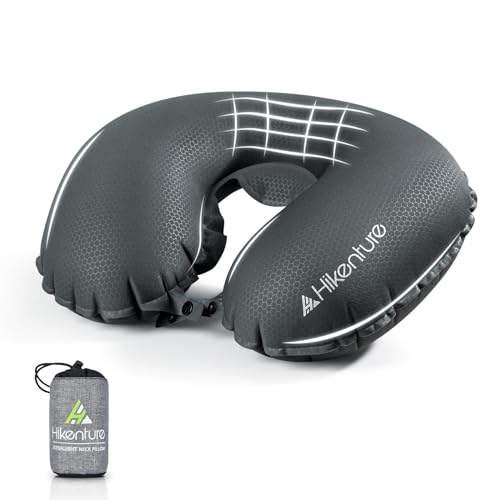 HIKENTURE Nackenkissen Flugzeug Aufblasbar - Auflasbares Reiskissen Flugzeug Nackenhörnchen...