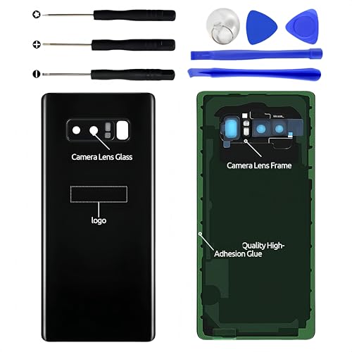 Back Glass Replacement for Samsung Galaxy Note 8 SM-N950F SM-N9500 SM-N950U1 SM-N950N SC-01K SM-N950FD Back Cover Rear Housing (Black)