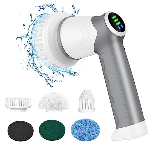 Daesung Electric Scrubber For Cleaning Bathroom, Electric Spin Scrubber With 6 Replaceable Heads, Power Shower Scrubber For Cleaning Tile/Grout/Tub/Stove/Car/Windows #TOP18