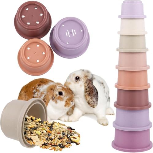 Stacking Rabbit 8 Pcs Stacking Cups for Rabbits,Stackable Bunny Toys, Multi-Colored ...