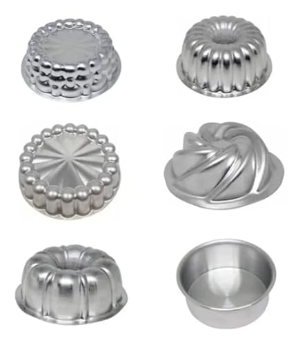 Kit 6 Peças Mini Forma Bolo Pudim Torta Suíça Decorada C12