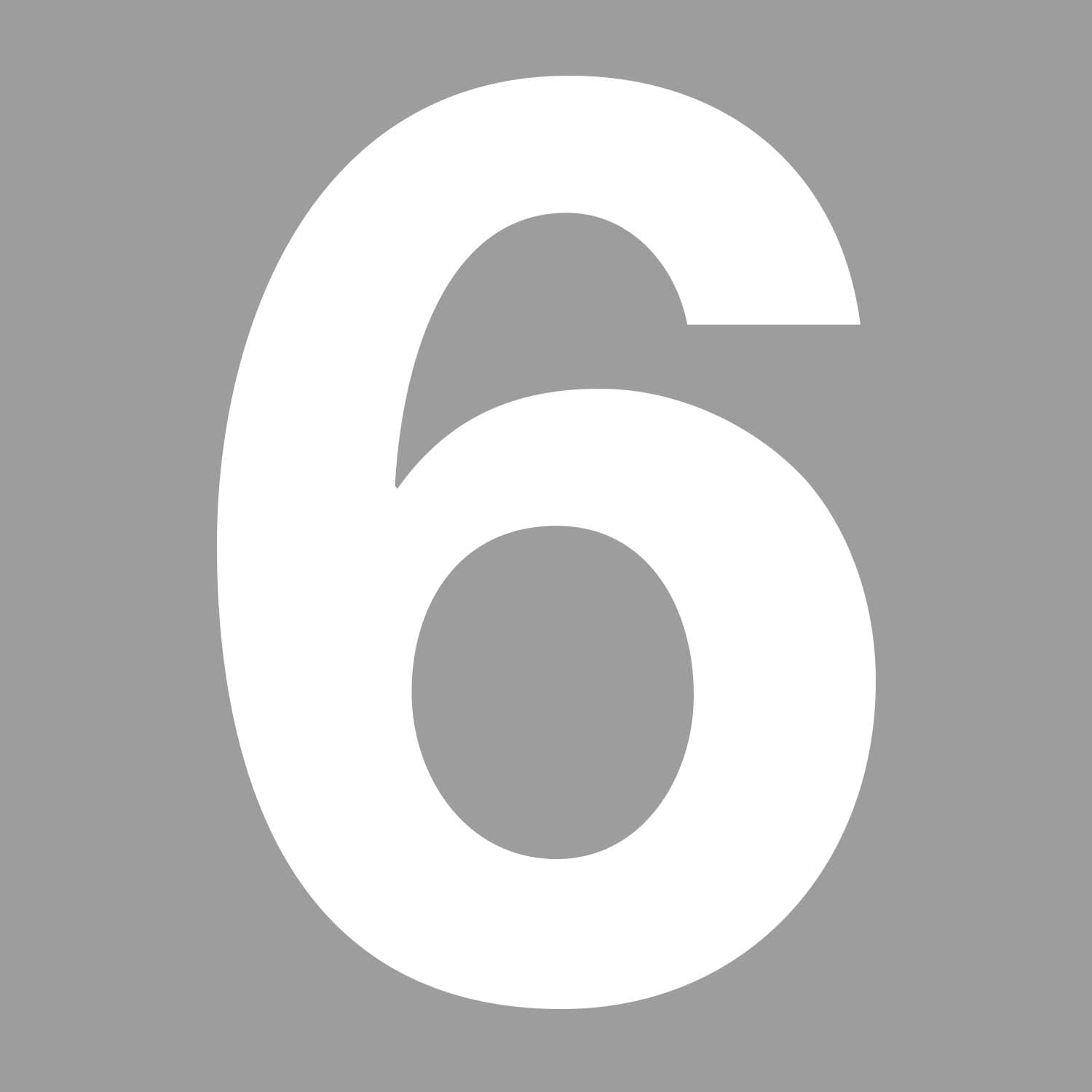 iSecur Number 6 Sticker Number 6 White 10 cm Exterior – Kfz6746