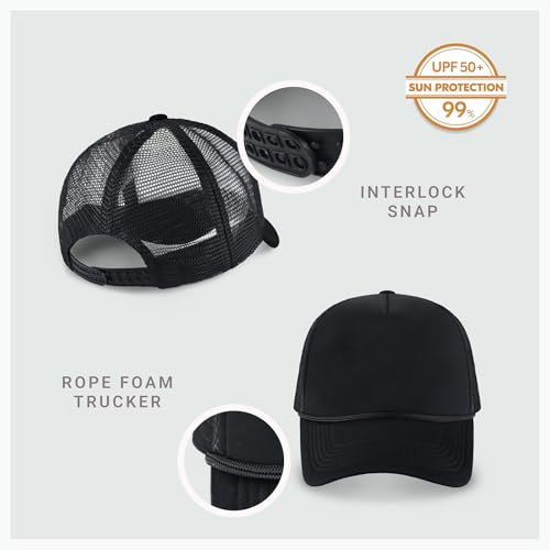 Image of CHOK.LIDS Classic Foam Trucker Hat Summer Mesh Rope Cap Solid Two Toned Blank Hat Mens Womens Adjustable Strap Light Weight