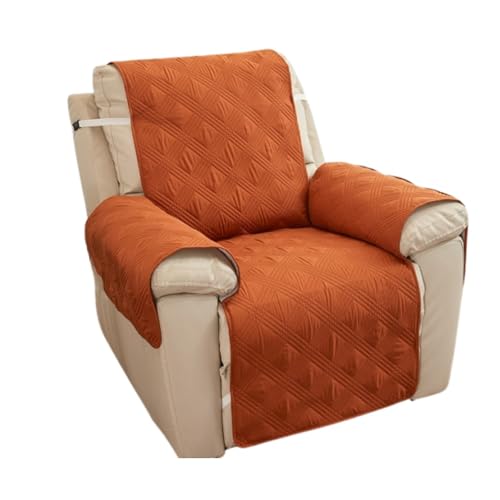 zyhfcfff-sd Waterproof Recliner Chair Cover, Quilted Sofa Cover Stylish Non Slip Recliner Slipcover Seat Width up to 22 Inches Furniture Protector for Pets Kids Dog(Orange)