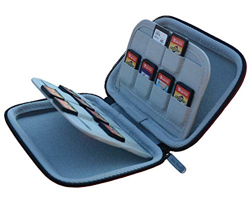 Premium Game Card Case for Nintendo Switch or PS Vita Games or SD Memory Card Case, Portable Games Storage with 32 Cartridge Holder Slots for Travel Carrying - Black  Grey