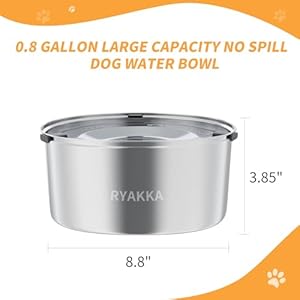 3l101ozsplashproofdogwaterbowlstainlesssteelnospilldogbowlsslowdrinkingdogwaterbowl Urban Country Home Decor 3l 101oz splash proof dog water bowl stainless steel no spill dog bowls slow drinking dog water bowl urban country home decor