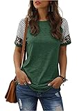 Adibosy Women Short Sleeve Shirts: Leopard Summer Casual Tee Tshirt - Womens Crew Neck Tunic Tops Bl