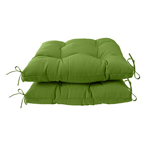 Image of QILLOWAY Indoor /Outdoor Square Seat Patio Cushion -Set of 2,19-Inches(Green)