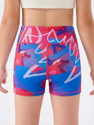 Image of Haloumoning Girls Athletic Shorts Kids High Waisted Yoga Dance Biker Shorts Comfy Gymnastics Shorts 5-14Y