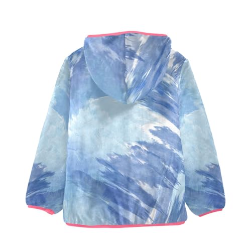 GuoChe Light Blue Tiedye Boys Hooded Fleece Jacket2