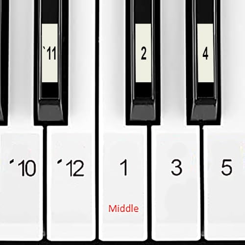 Numbered Piano Keyboard Stickers with 4 Beginner Songs