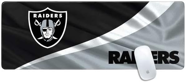 Skinit Large Gaming Mouse Pad - Officially Licensed Las Vegas Raiders Design with Stitched Edges, Waterproof, Non-Slip Rubber Base, Desk Mat for Keyboard & Mouse, 31.5" x 11.8" inches