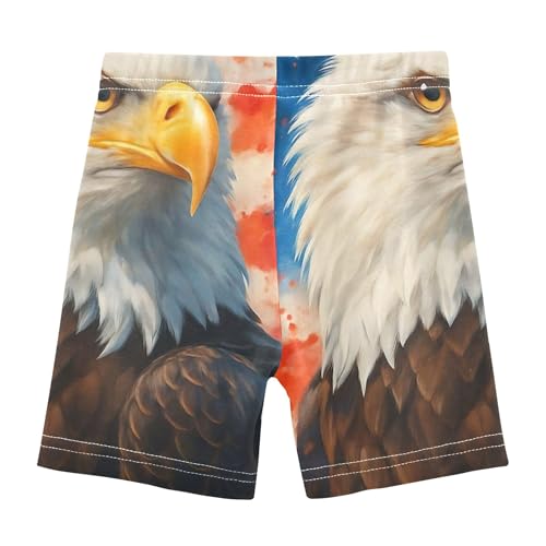 Realistic Bald Eagle American Stars Toddler Biker Shorts Girls Cotton Under Shorts for Dresses 4t Summer Outfits2