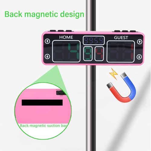 Marcador electrónico recargable y magnético 10 dígitos rosa miniatura 5