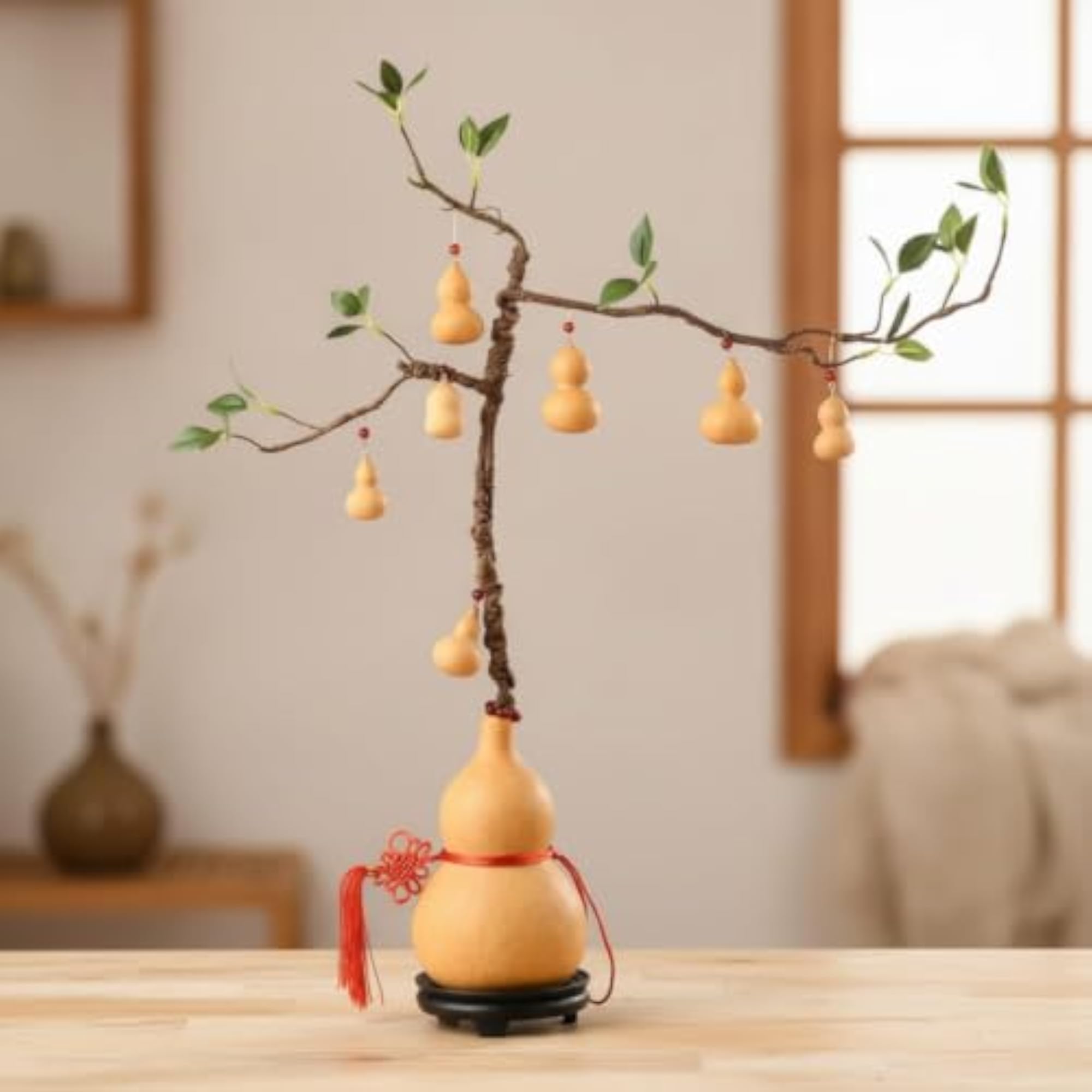 CLOVRIX® Feng Shui Gourd Tree Wealth Gourd Tree with Stand