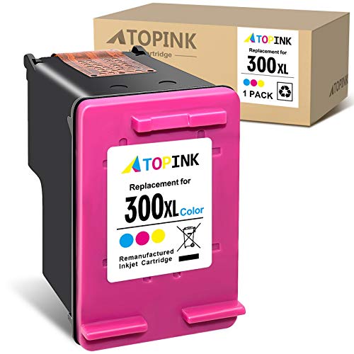 ATOPINK - Cartucho de tinta remanufacturado para HP 300 300XL para HP DeskJet D1620 D2530 D2645 F2410 F4210 F4400 F4500 Envy 100 110 120 D410a PhotoSmart C4600 C470 0 D11. 0A (1xColor)