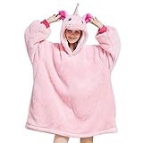 🦄Material cómodo: coloque las piernas en la suave y esponjosa manta con capucha de sherpa para cubrirse completamente en el sofá, enrolle las mangas, muévase libremente mientras lleva su calor donde quiera que vaya.
