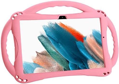 TopEsct Kids Case for Samsung Galaxy Tab A8 Lite 10.5" 2022 (SM-X200/SM-X205/SM-X207), Light weight Kid-Proof Cover with Kickstand & Three Handles and Strap for Samsung Tablet A8 10.5 Inch 2022 (Pink)