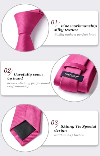 Image of Enlision Ties for Men Solid Color 3.35 inch Formal Business Necktie Classic Satin Mens Wedding Party Ties