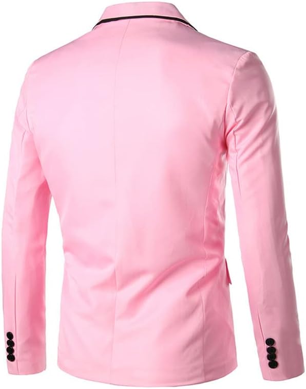 Men's Slim Fit Blazers One Button Notched Lapel Solid Tuxedo Classic Suit Jackets for Men