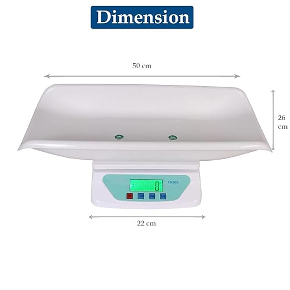 Dr. Care Newborn Digital Baby Weighing Scale with Tray - Accurate and Reliable, Upto 30Kg Capacity - TS-500 (White) - Image 2 thumbnail