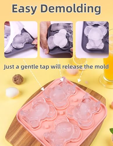 Molde de silicona para cubitos de hielo forma koala 2 piezas miniatura 5