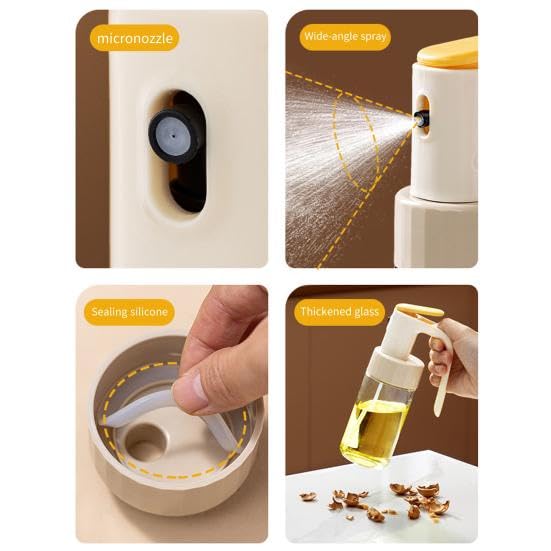 Image of Oil Sprayer Bottle for Kitchen | Oil Dispenser Bottle | Oil Sprayer for Cooking Kitchen Barbecue | Glass Olive Cooking Mister | Leak-Proof Pump Pot, Fine Mist Oil Dispenser || 250 Ml