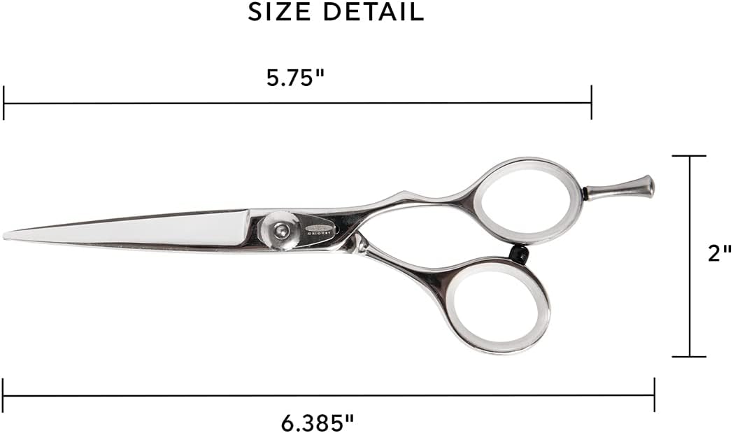 Cricket Logo Gold Series Pro Hair Cutting Scissors, 5.75" - Hair Scissors for Professionals & Barber, Convex Edge Blade, Forged Stainless Steel, Adjustable Tension, Ergonomic Grip