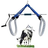 4410LB Skin-Safe Cow Hip Lift - Non-Slip Rubber Clamp for Postpartum Paralysis & Calving Assistance, Heavy-Duty Galvanized Steel Cattle Stand Assist (0-35.4