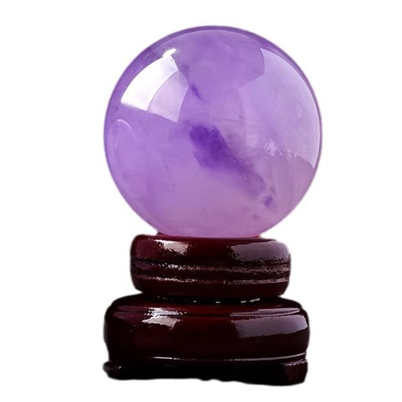 NIBHZ Bola De Amatista De Guardián Natural, Piedra Preciosa En Bruto, Regalos Artesanales Pulidos, Esfera De Piedra De Cristal De Cuarzo Púrpura, Decoración del Hogar,Púrpura,65~70mm