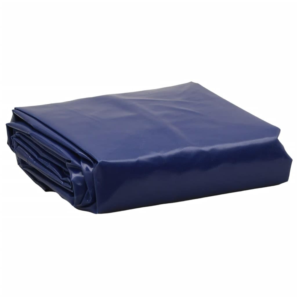 Telone blu, 5 x 8 m, in tela con rivestimento in PVC, 650 g/m², resistente alle intemperie, agli strappi, ai raggi UV, con occhielli in metallo, per giardino, campeggio, auto, rimorchio