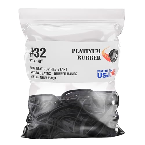 Black High Heat UV Resistant #32 Platinum Rubber Crepe Band (3