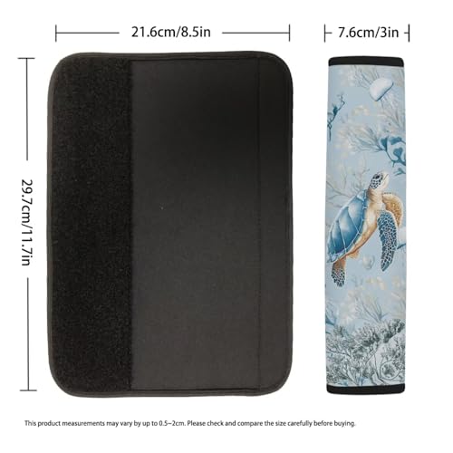 Image of AFPANQZ Seat Belt Cover Pads Kit 2 Packs Comfortable Driving Shoulder Protectors Sea Turtle Print Car Safety Seatbelt Pads Soft Comfort Cushion Car Seats Accessories Backpack Strap Pad
