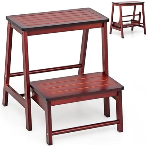 Maxmass 2-Tier Bamboo Step Stool and Ladder Cover